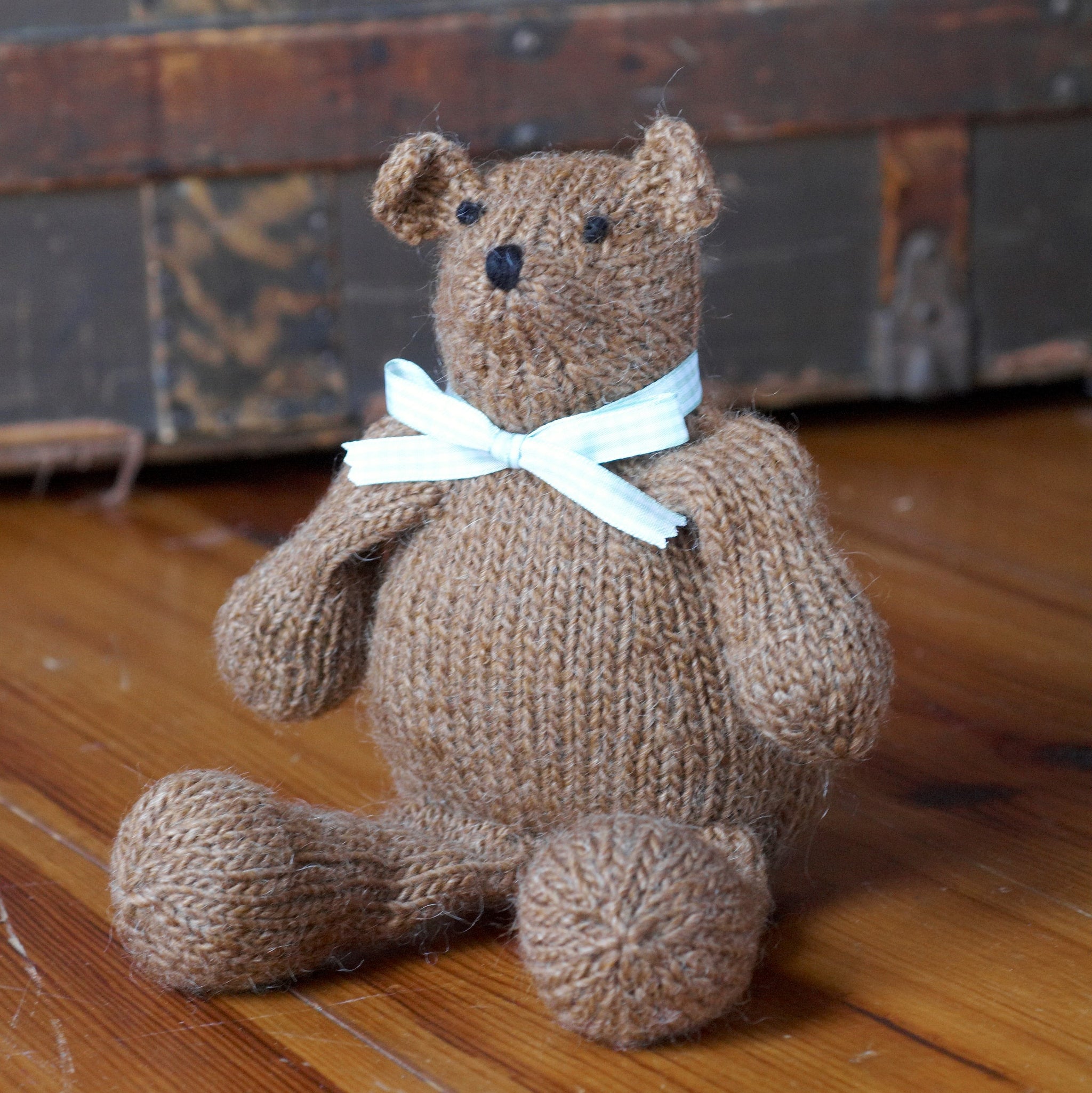 Knitted bear Nice brown toy bear Stuffed knitted bear in overalls OOAK handknitted hotsell gift bear Decorative soft toy for pastel nursery design